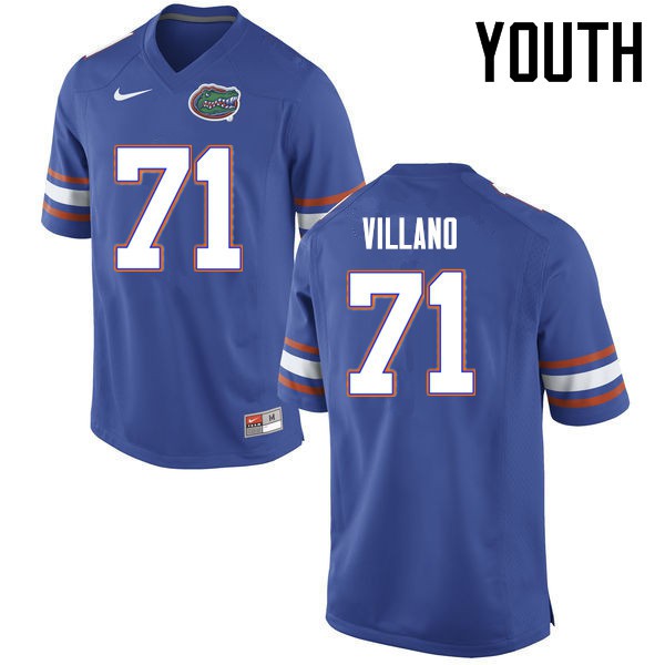 Florida Gators Youth #71 Nick Villano College Football Jerseys Blue